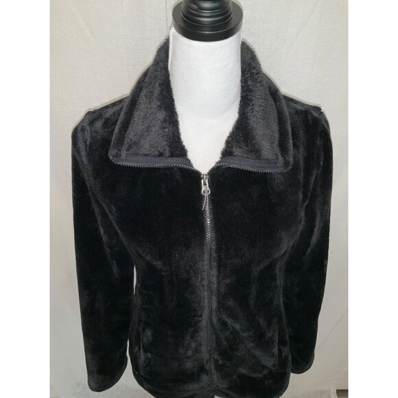 32 Degrees Heat Womens Black Faux Fur Zip Jacket Size Small - Picture 2 of 6